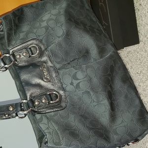 💖 COACH Ashley Handbag - Grey Shimmer w/ purple liner💖 100% Authentic! ♡